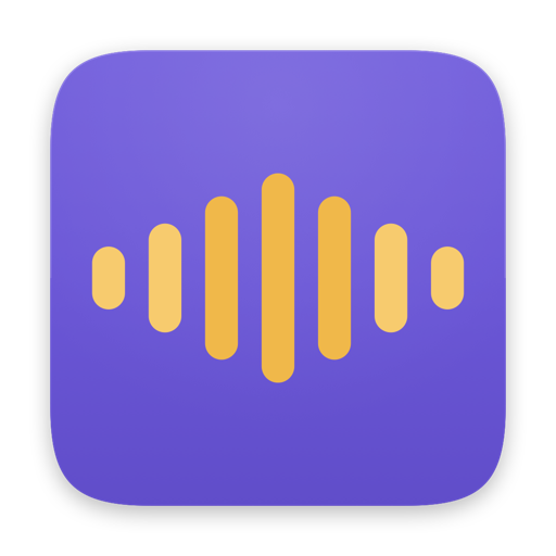 Whisperer app icon — an amber waveform on violet